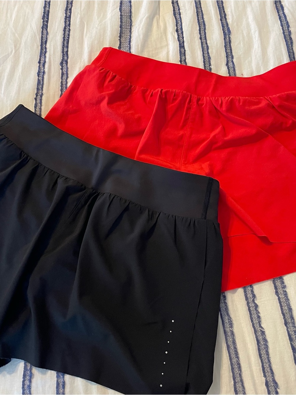 BUNDLE — Athleta Fast Route Mid Rise Running Shorts XS Black and Cardinal Red